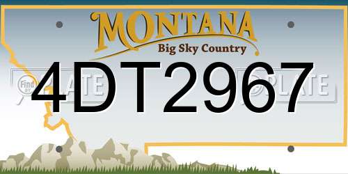 4DT2967 Montana License Plate