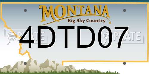 4DTD07 Montana License Plate