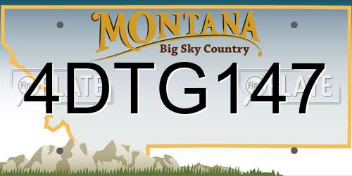 4DTG147 Montana License Plate