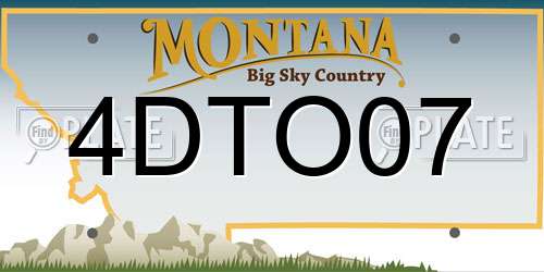 4DTO07 Montana License Plate