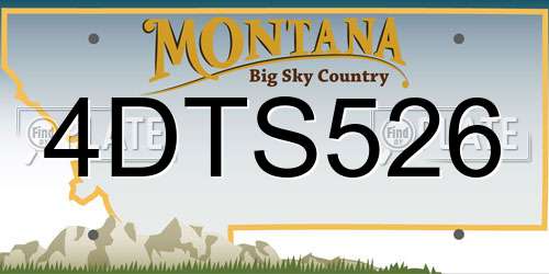 4DTS526 Montana License Plate