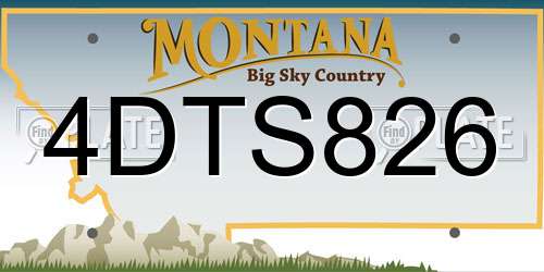 4DTS826 Montana License Plate