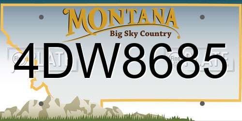 4DW8685 Montana License Plate