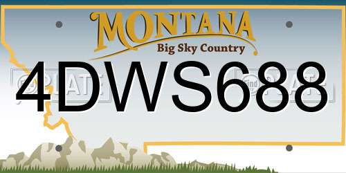 4DWS688 Montana License Plate