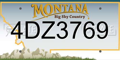 4DZ3769 Montana License Plate