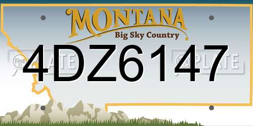 4DZ6147 Montana License Plate