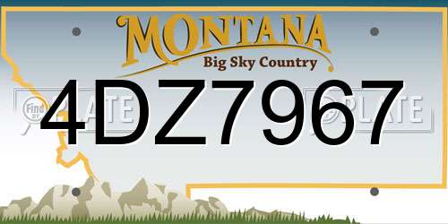 4DZ7967 Montana License Plate