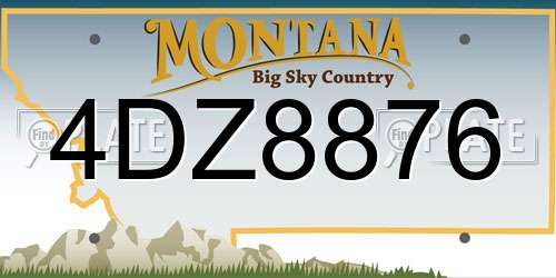 4DZ8876 Montana License Plate