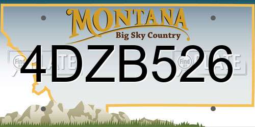 4DZB526 Montana License Plate