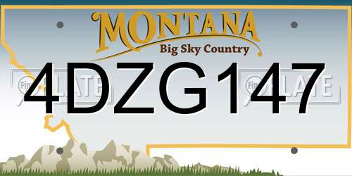 4DZG147 Montana License Plate