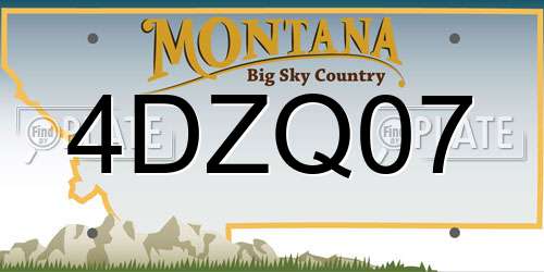 4DZQ07 Montana License Plate