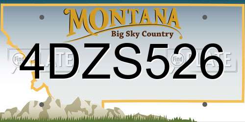 4DZS526 Montana License Plate