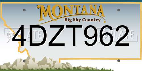 4DZT962 Montana License Plate