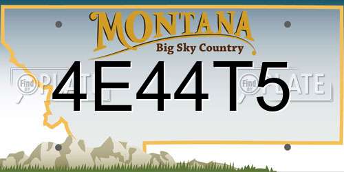 4E44T5 Montana License Plate