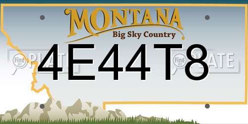 4E44T8 Montana License Plate