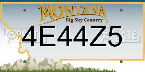 4E44Z5 Montana License Plate