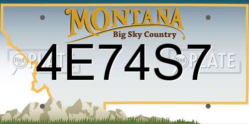 4E74S7 Montana License Plate