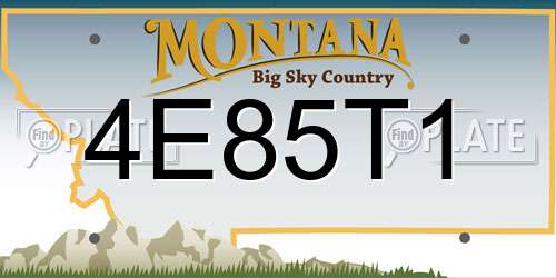 4E85T1 Montana License Plate