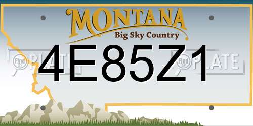 4E85Z1 Montana License Plate