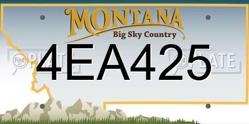 4EA425 Montana License Plate
