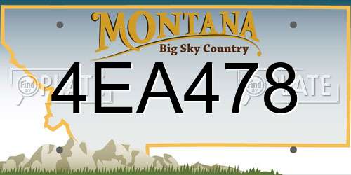 4EA478 Montana License Plate
