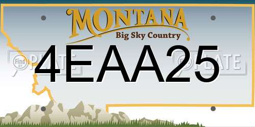 4EAA25 Montana License Plate
