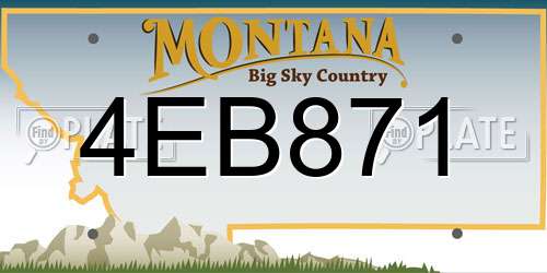 4EB871 Montana License Plate
