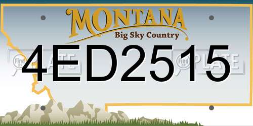 4ED2515 Montana License Plate