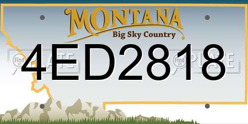 4ED2818 Montana License Plate