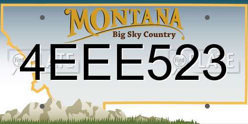 4EEE523 Montana License Plate