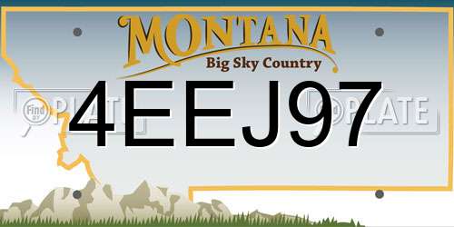 4EEJ97 Montana License Plate