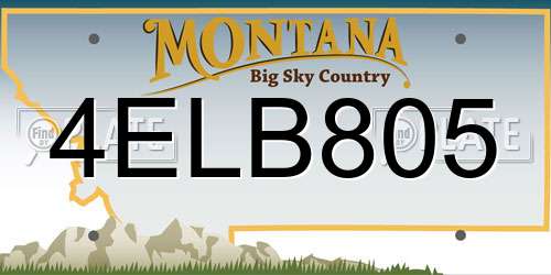 4ELB805 Montana License Plate