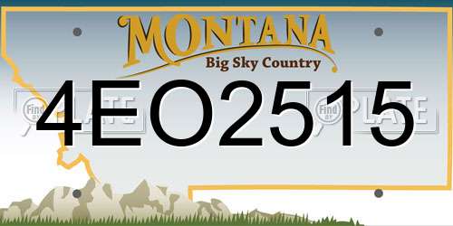 4EO2515 Montana License Plate