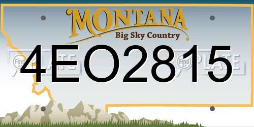4EO2815 Montana License Plate