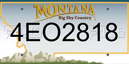 4EO2818 Montana License Plate