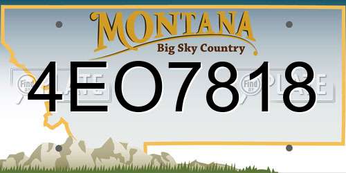 4EO7818 Montana License Plate