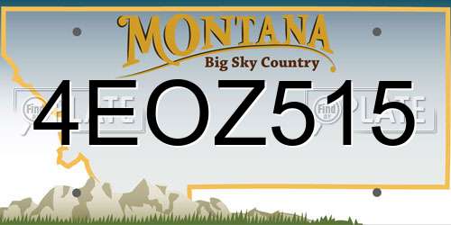 4EOZ515 Montana License Plate