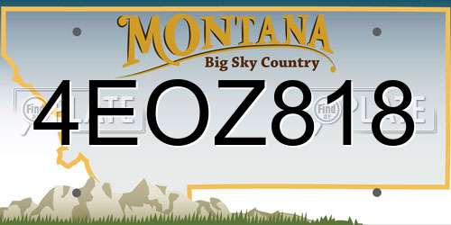 4EOZ818 Montana License Plate
