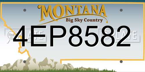 4EP8582 Montana License Plate