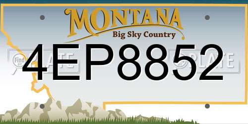 4EP8852 Montana License Plate