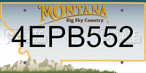4EPB552 Montana License Plate