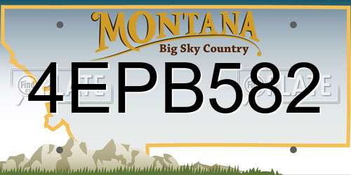 4EPB582 Montana License Plate