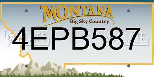4EPB587 Montana License Plate