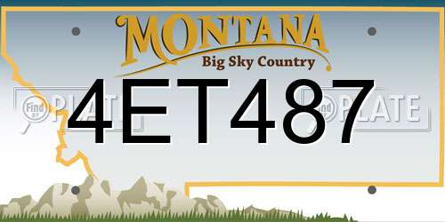 4ET487 Montana License Plate