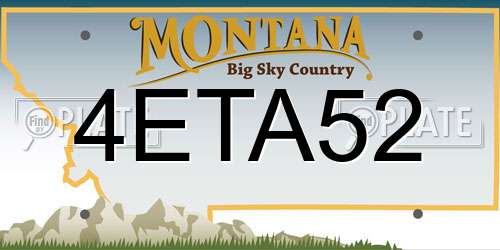 4ETA52 Montana License Plate