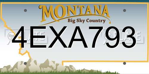 4EXA793 Montana License Plate