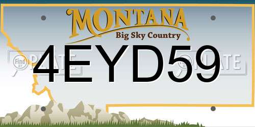 4EYD59 Montana License Plate