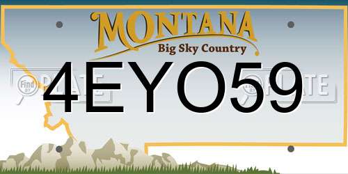 4EYO59 Montana License Plate
