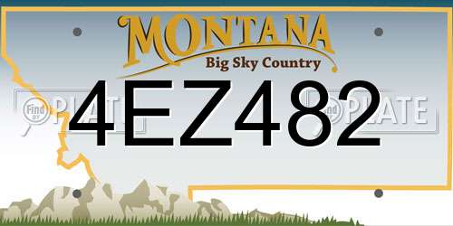 4EZ482 Montana License Plate