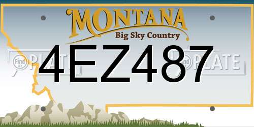 4EZ487 Montana License Plate